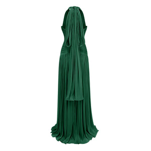 Aurohaya Uranie Emerald Green Gathered Maxi Dress