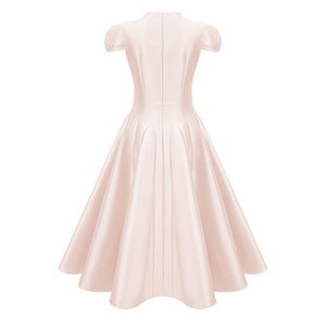 Aurohaya Aventin Pink Godet Design Midi Dress