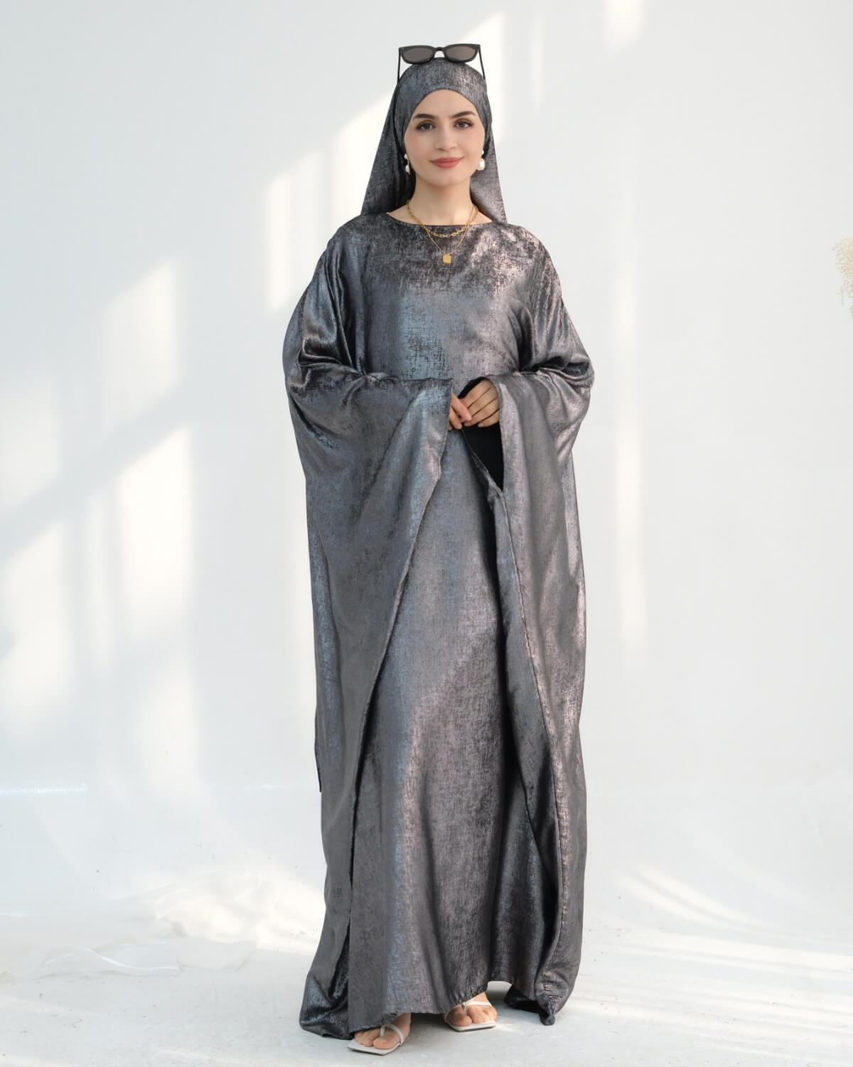Satin Batwing Butterfly Abaya with Hijab
