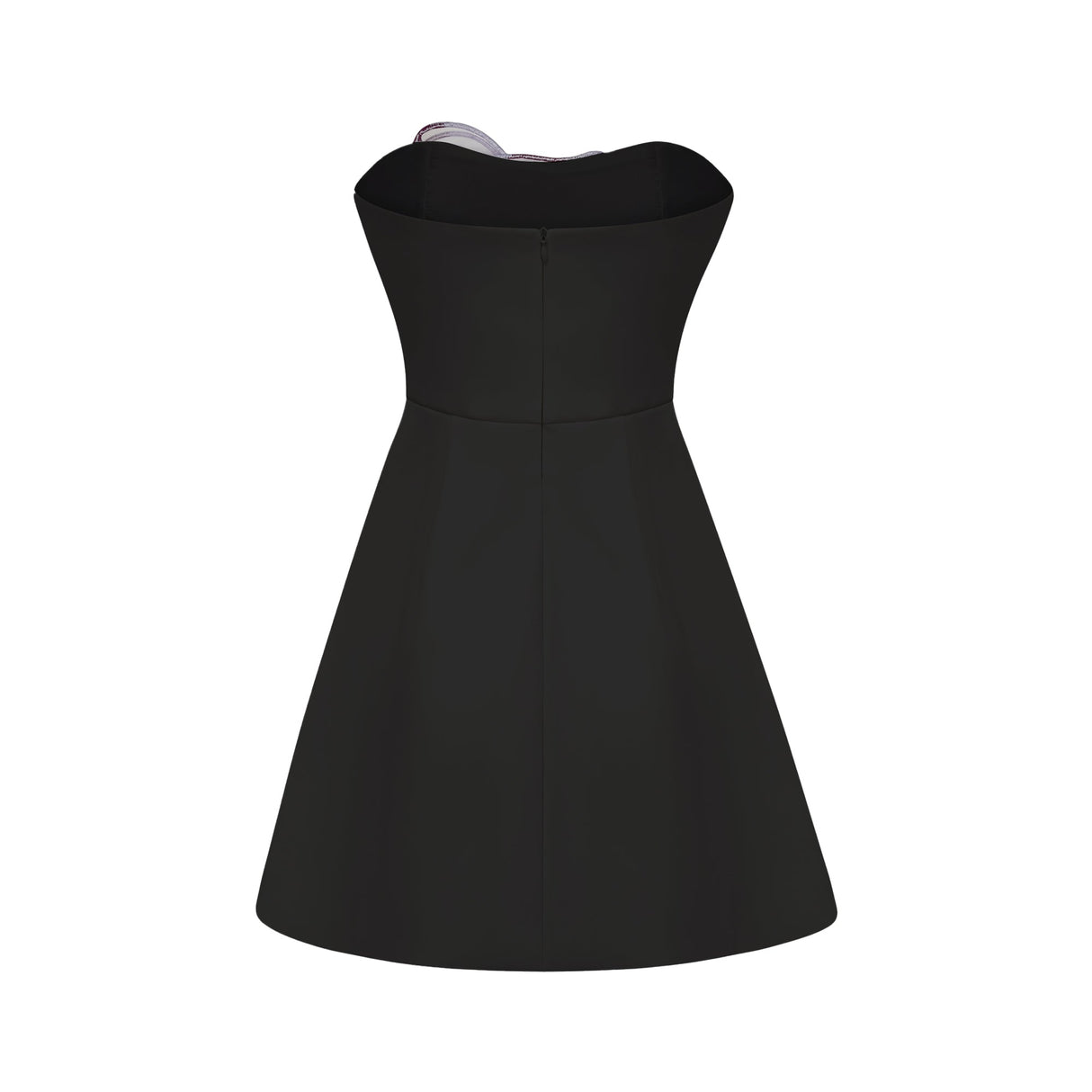 Aurohaya Irène Black Off-Shoulder Sequin Floral Embroidered Mini Dress