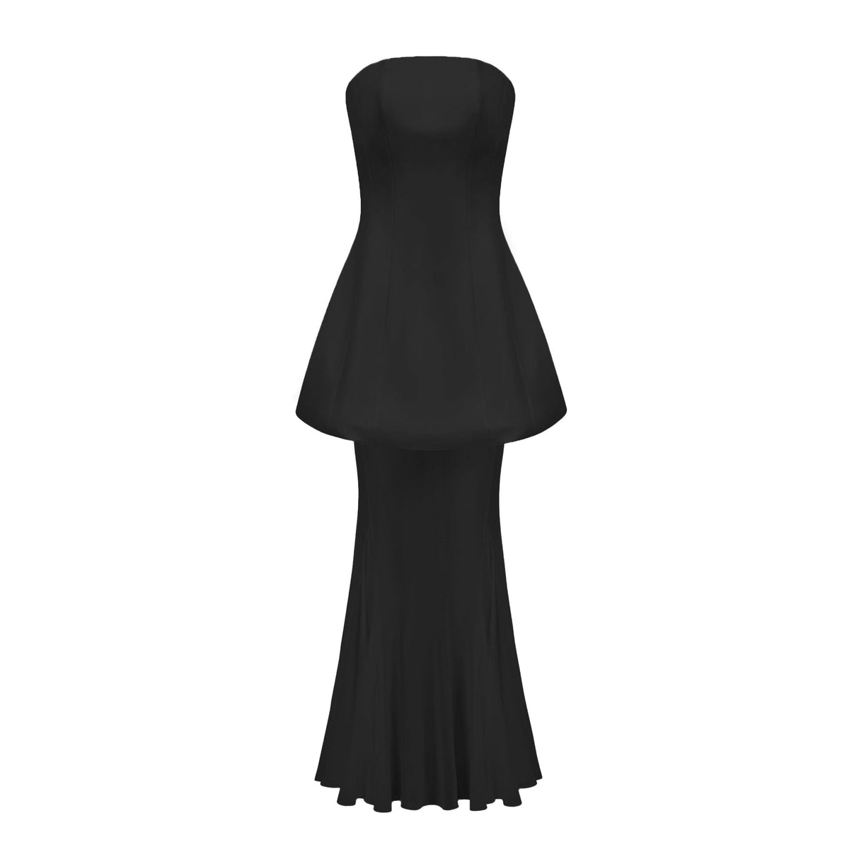 Aurohaya Mélanie Black Corset Dress & Mesh Skirt Set