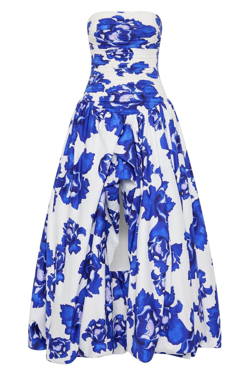 Aurohaya Jeanne Hydrangea Floral Strapless Maxi Dress