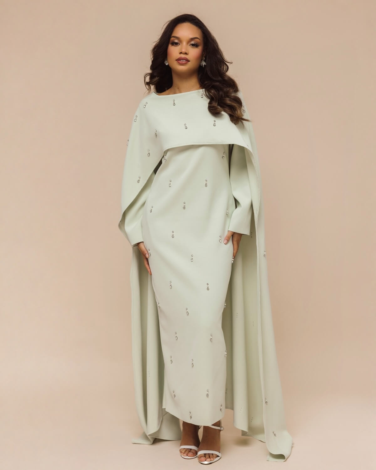 Aurohaya Modest Maxi Cape Dress