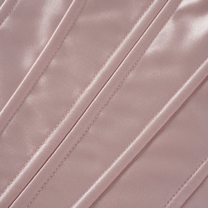 Aurohaya Laurine Pink Ruffled Satin Mini Dress