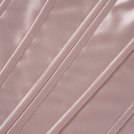 Aurohaya Laurine Pink Ruffled Satin Mini Dress