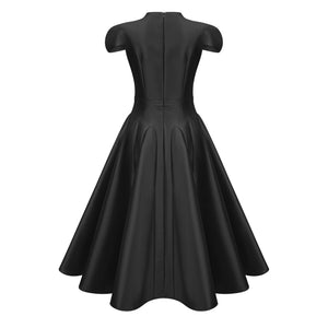 Aurohaya Aventin Black Godet Design Midi Dress