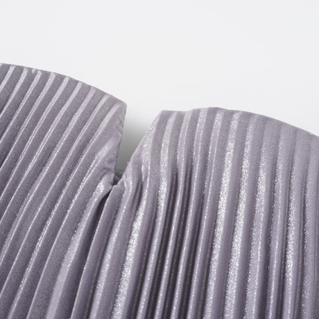 Aurohaya Satiné Purple Fully-pleated Maxi Dress