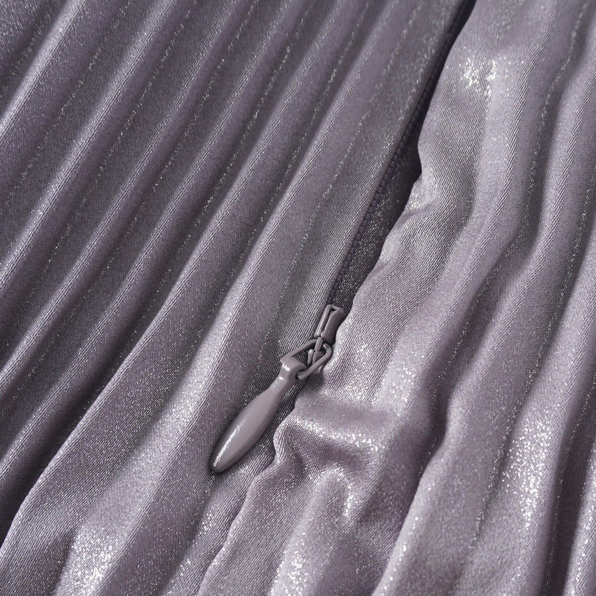 Aurohaya Satiné Purple Fully-pleated Maxi Dress