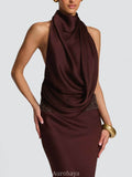 Camille Backless Sequin Satin Maxi Dress