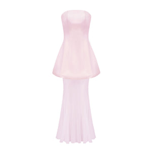 Aurohaya Mélanie Pink Corset Dress & Mesh Skirt Set