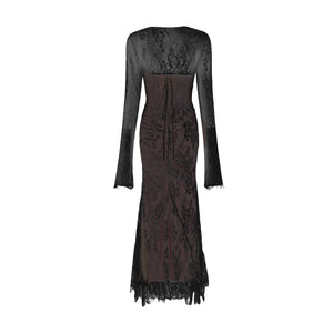 Symphonie Lace Square Neck Bodycon Maxi Dress