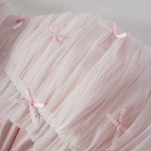 Aurohaya Laurine Pink Ruffled Satin Mini Dress