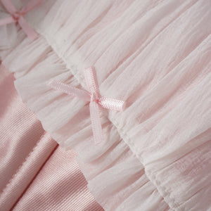 Aurohaya Laurine Pink Ruffled Satin Mini Dress