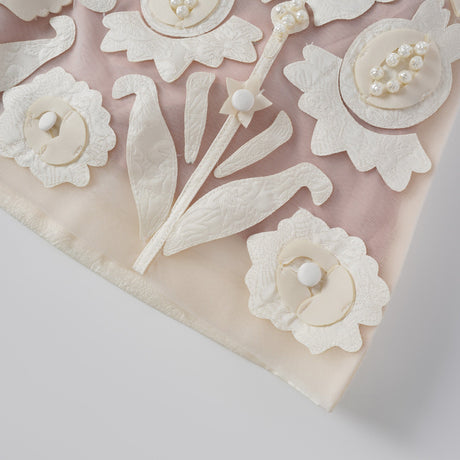 Aurohaya Léa White Floral Appliqué Crochet Mini Dress