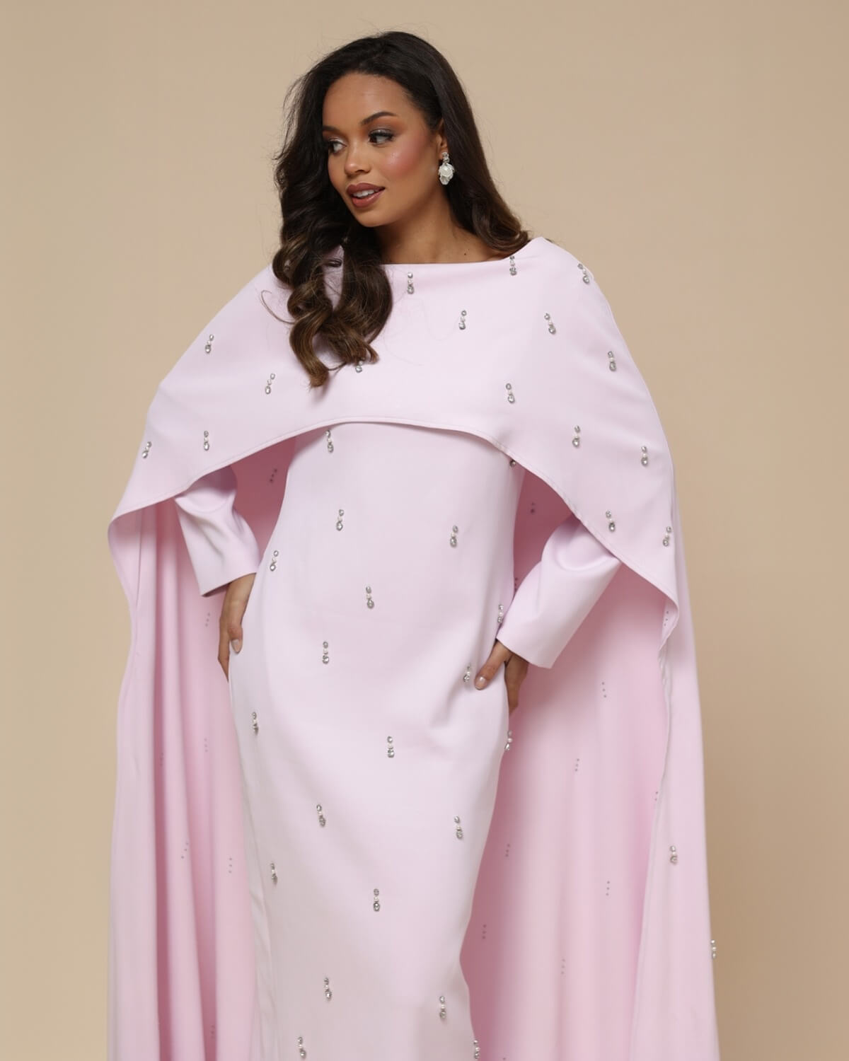 Aurohaya Modest Maxi Cape Dress