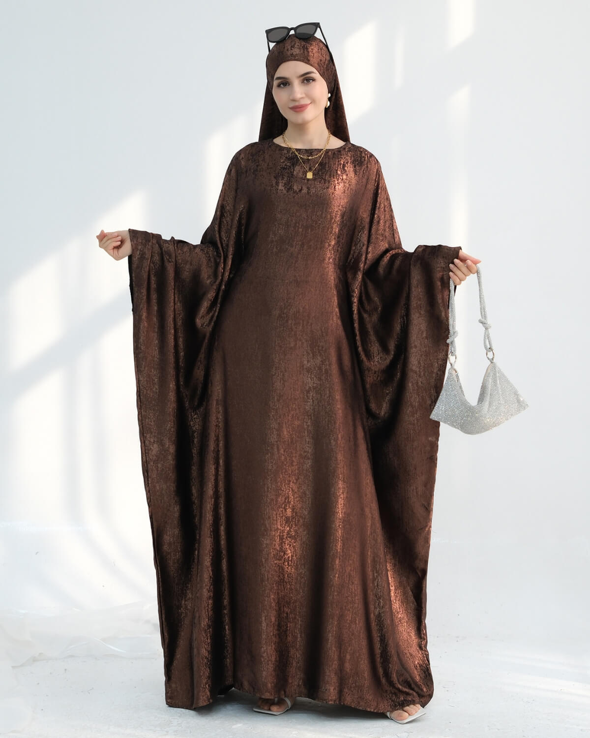 Satin Batwing Butterfly Abaya with Hijab