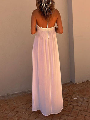 Aurohaya Halter Neck Casual Resort Maxi Dress
