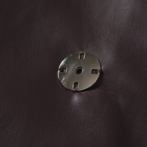 Aurohaya Solange Brown Leather Mini Blazer Dress