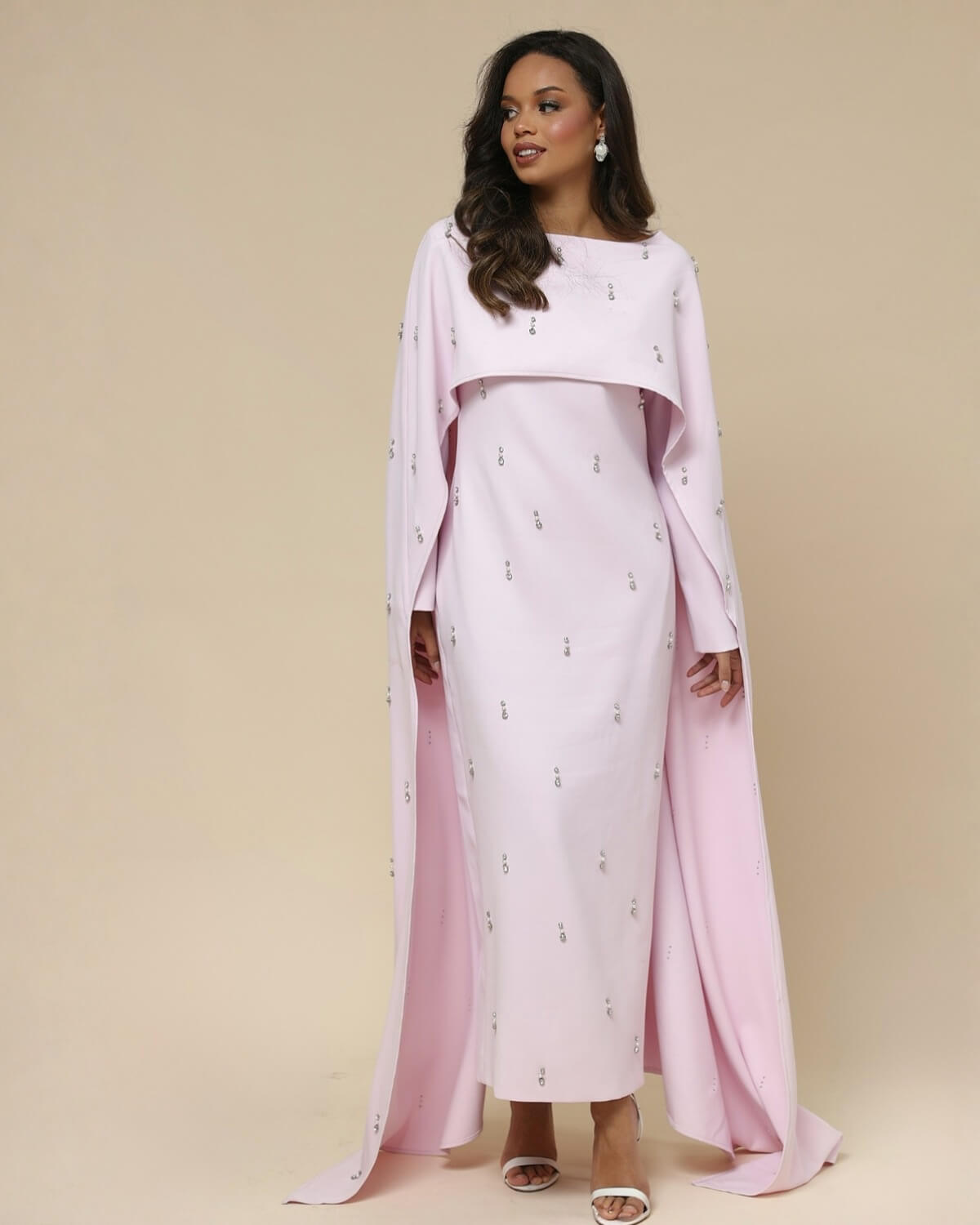 Aurohaya Modest Maxi Cape Dress