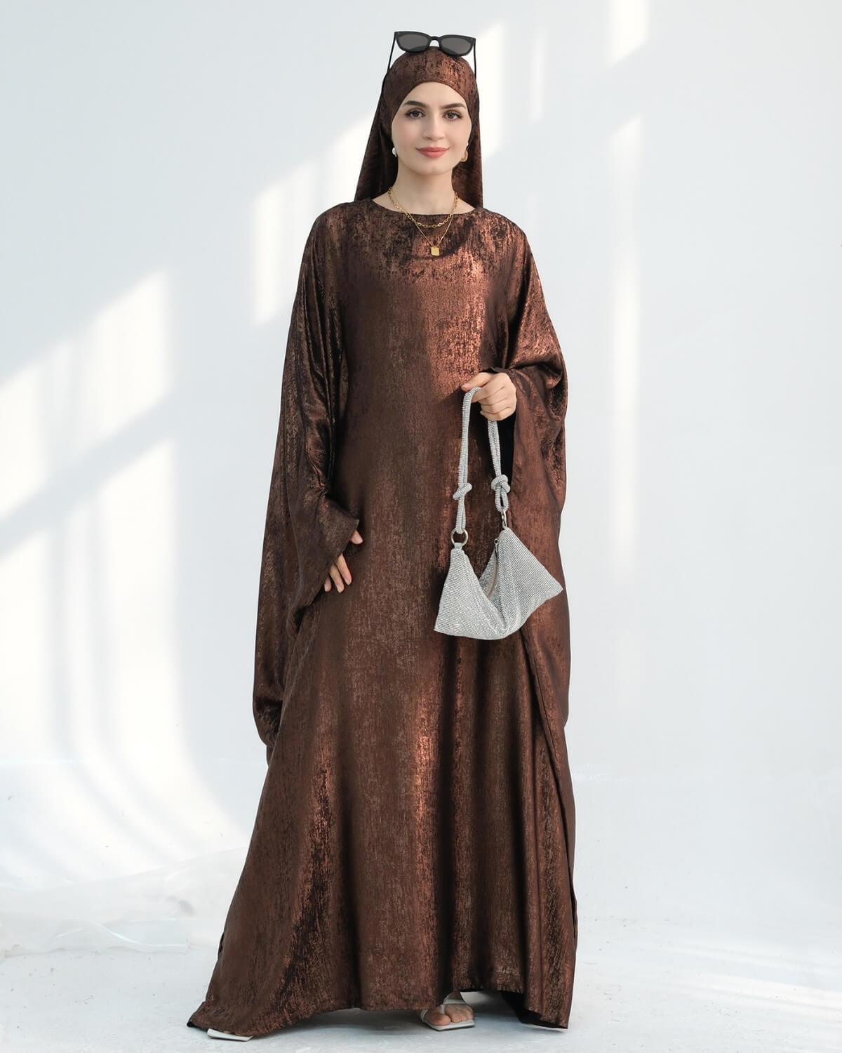 Satin Batwing Butterfly Abaya with Hijab