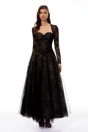 Aurohaya Celina Lace Corset Maxi Gown