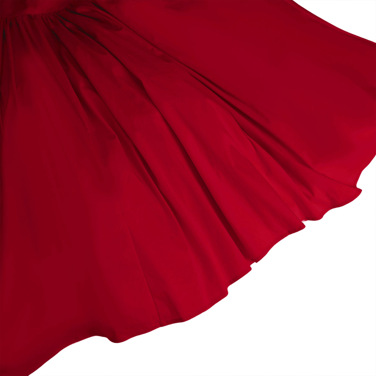 Aurohaya Eponine Red Layered Flared Hem Midi Dress