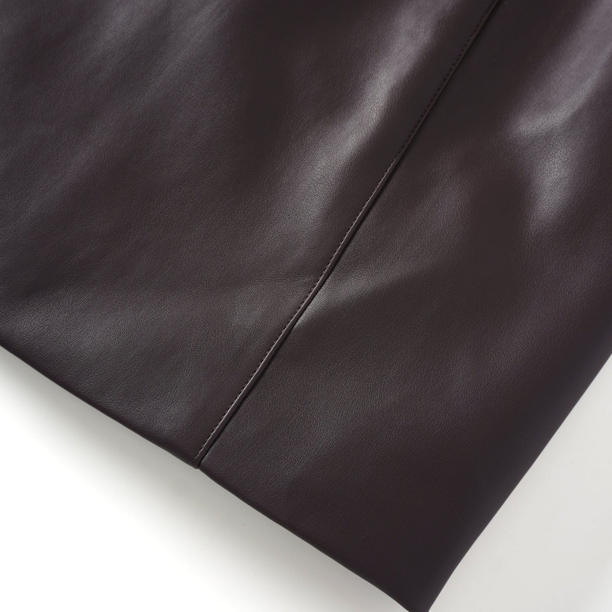 Aurohaya Solange Brown Leather Mini Blazer Dress