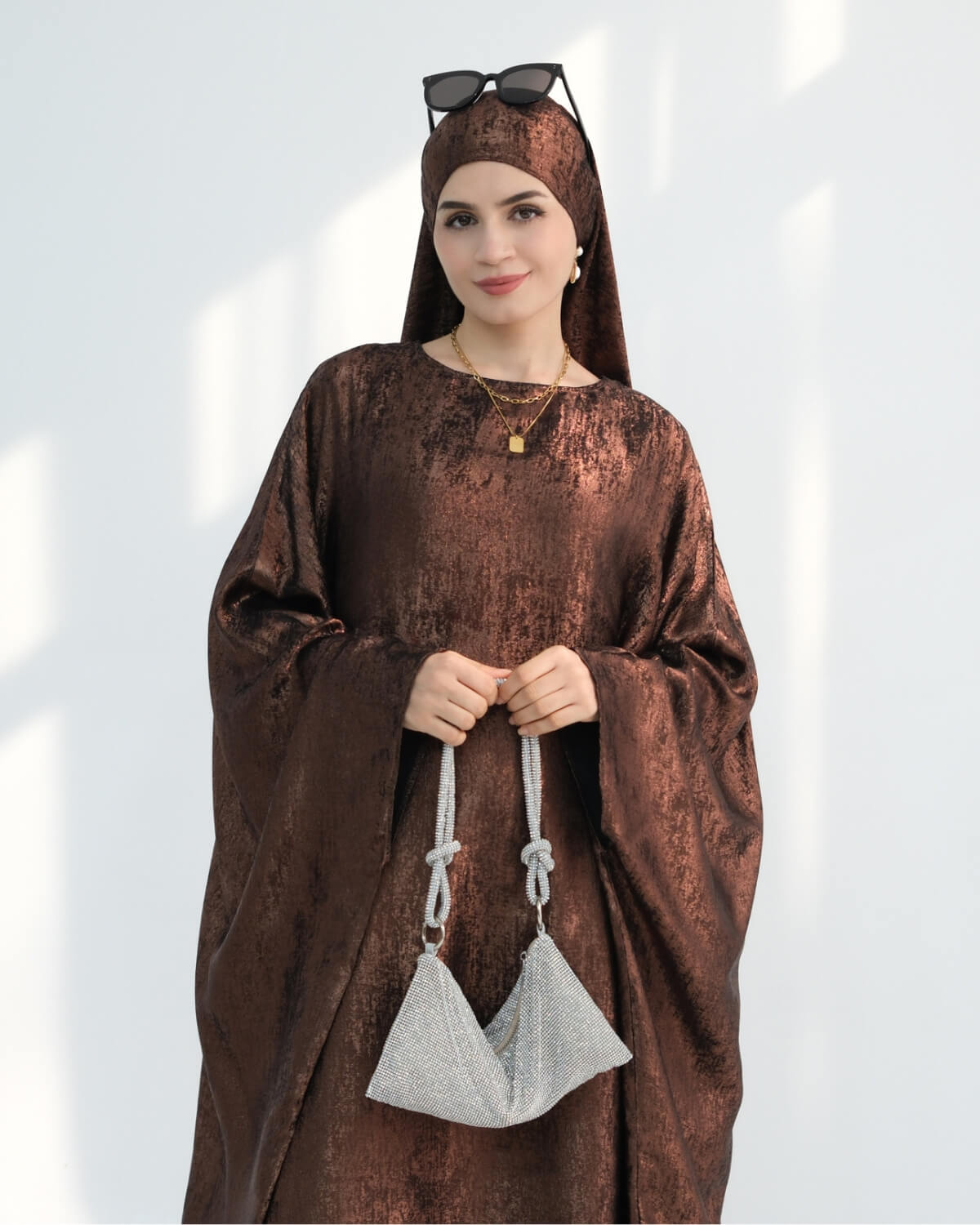 Satin Batwing Butterfly Abaya with Hijab