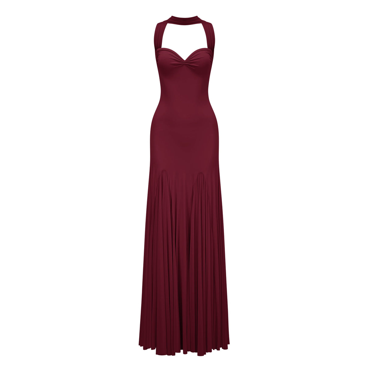 Aurohaya Rêverie Red Sweetheart Neck Maxi Dress