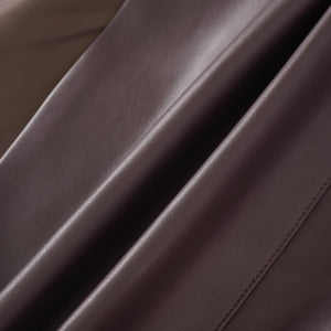 Aurohaya Solange Brown Leather Mini Blazer Dress