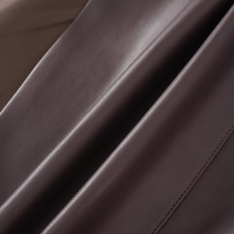 Aurohaya Solange Brown Leather Mini Blazer Dress