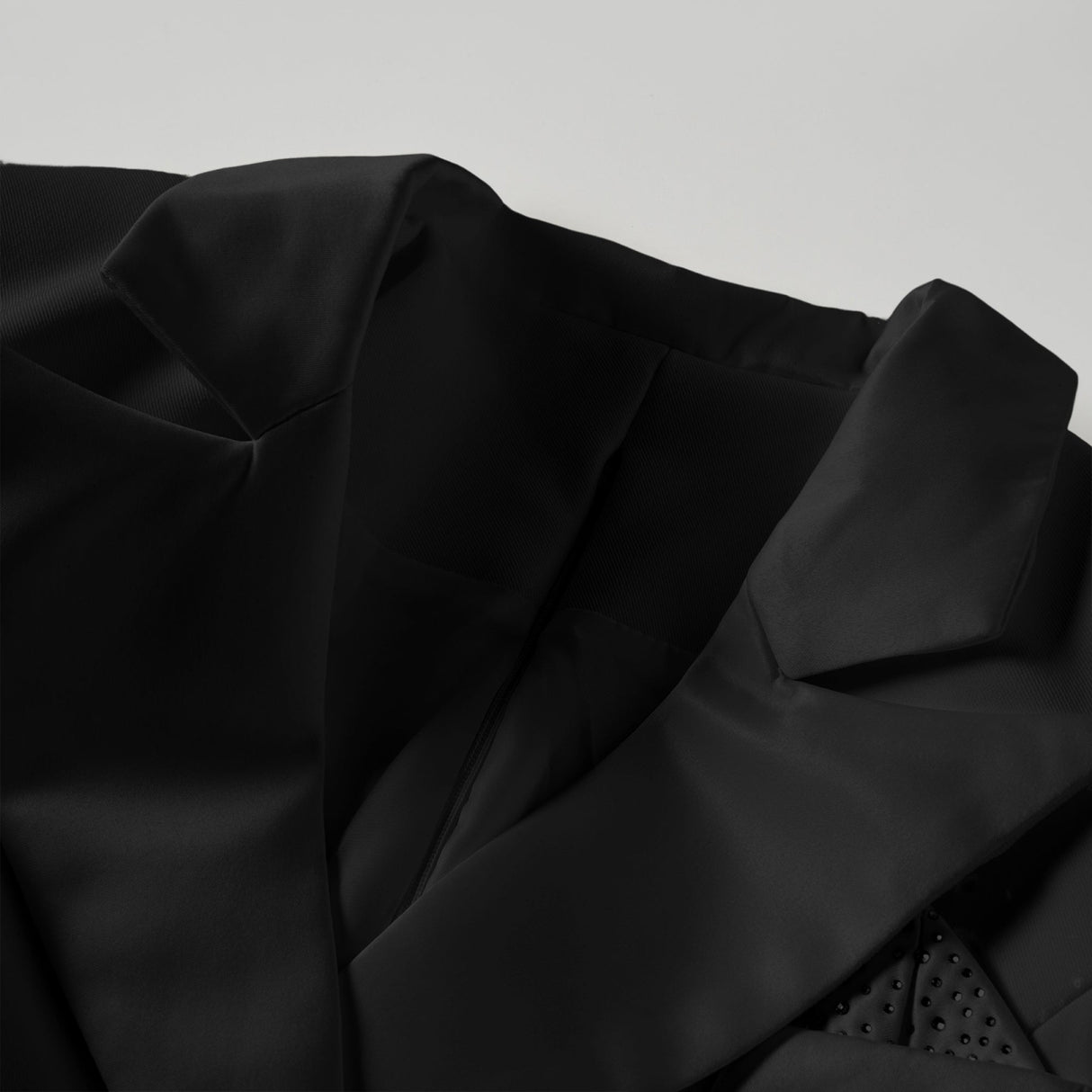 Aurohaya Inmaculada Black Boned Bodice Mini Blazer Dress