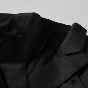 Aurohaya Inmaculada Black Boned Bodice Mini Blazer Dress