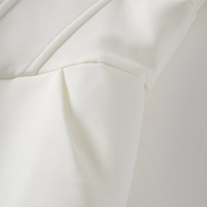 Aurohaya Inmaculada White Boned Bodice Mini Blazer Dress