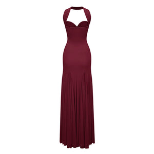 Aurohaya Rêverie Red Sweetheart Neck Maxi Dress