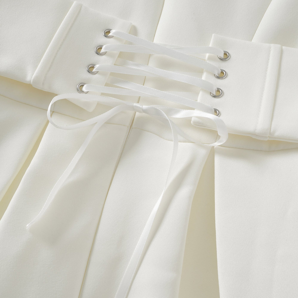 Aurohaya Inmaculada White Boned Bodice Mini Blazer Dress