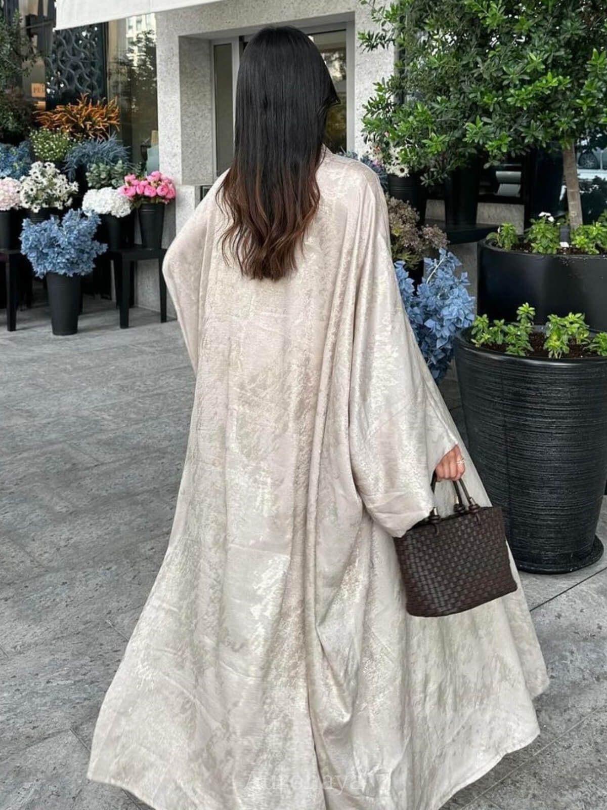 Satin Modest Open Front Abaya