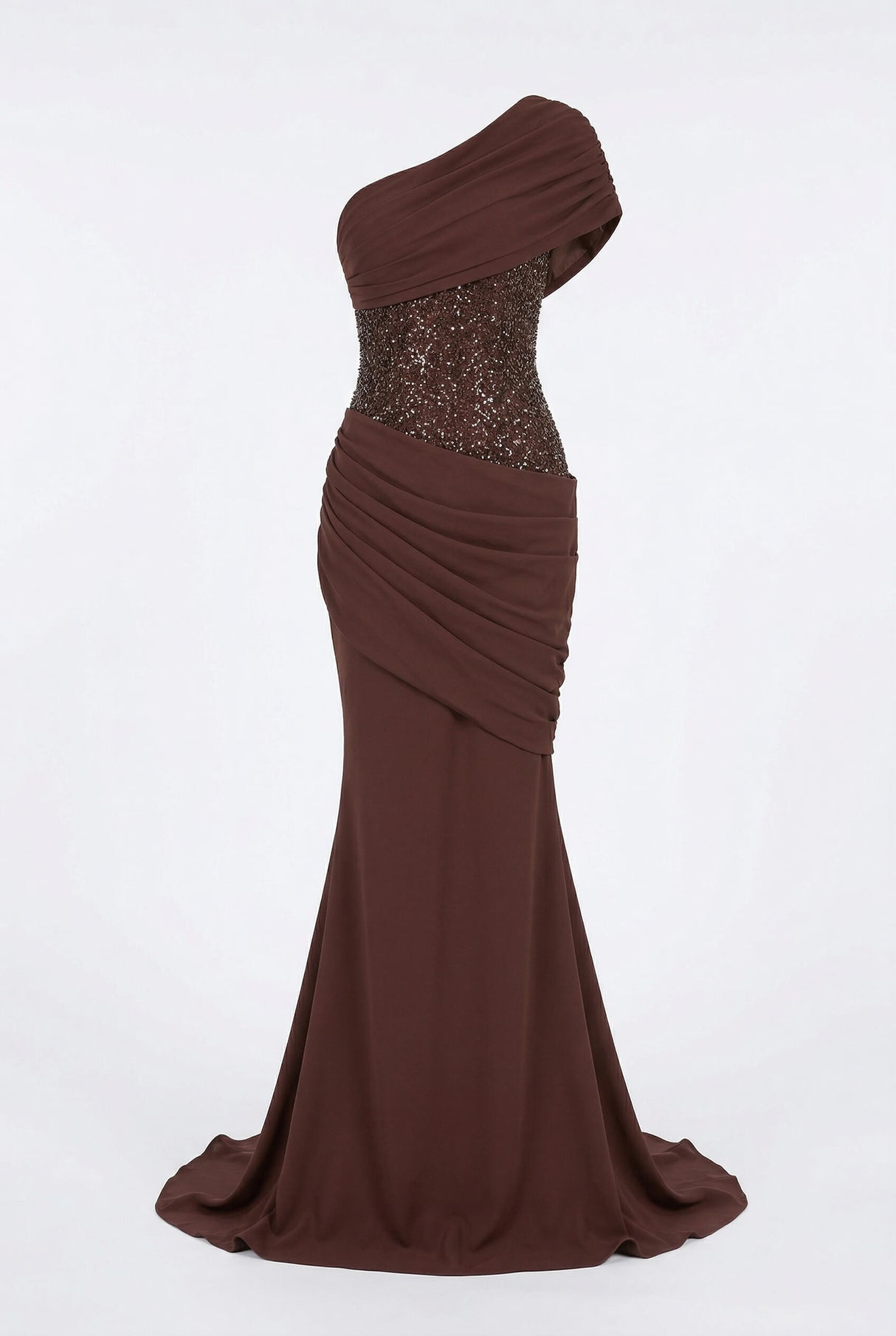Aurohaya Cléa Asymmetric Off-Shoulder Maxi Dress