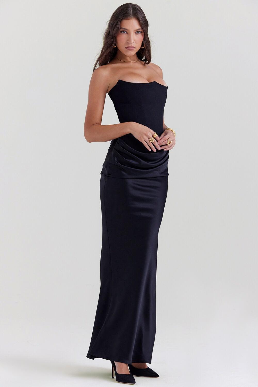 Aurohaya Vianne Off-Shoulder Corset Maxi Dress