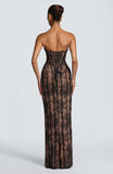 Aurohaya Constance Strapless Lace Maxi Dress