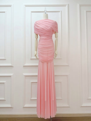 Aurohaya Mado One Shoulder Ruched Maxi Dress