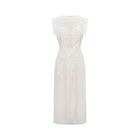 Aurohaya Annabelle Flower-appliqué Tulle Midi Dress
