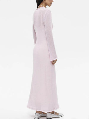 Aurohaya Classic Soft Knit Hollow Maxi Skirt + Vest Skirt Set