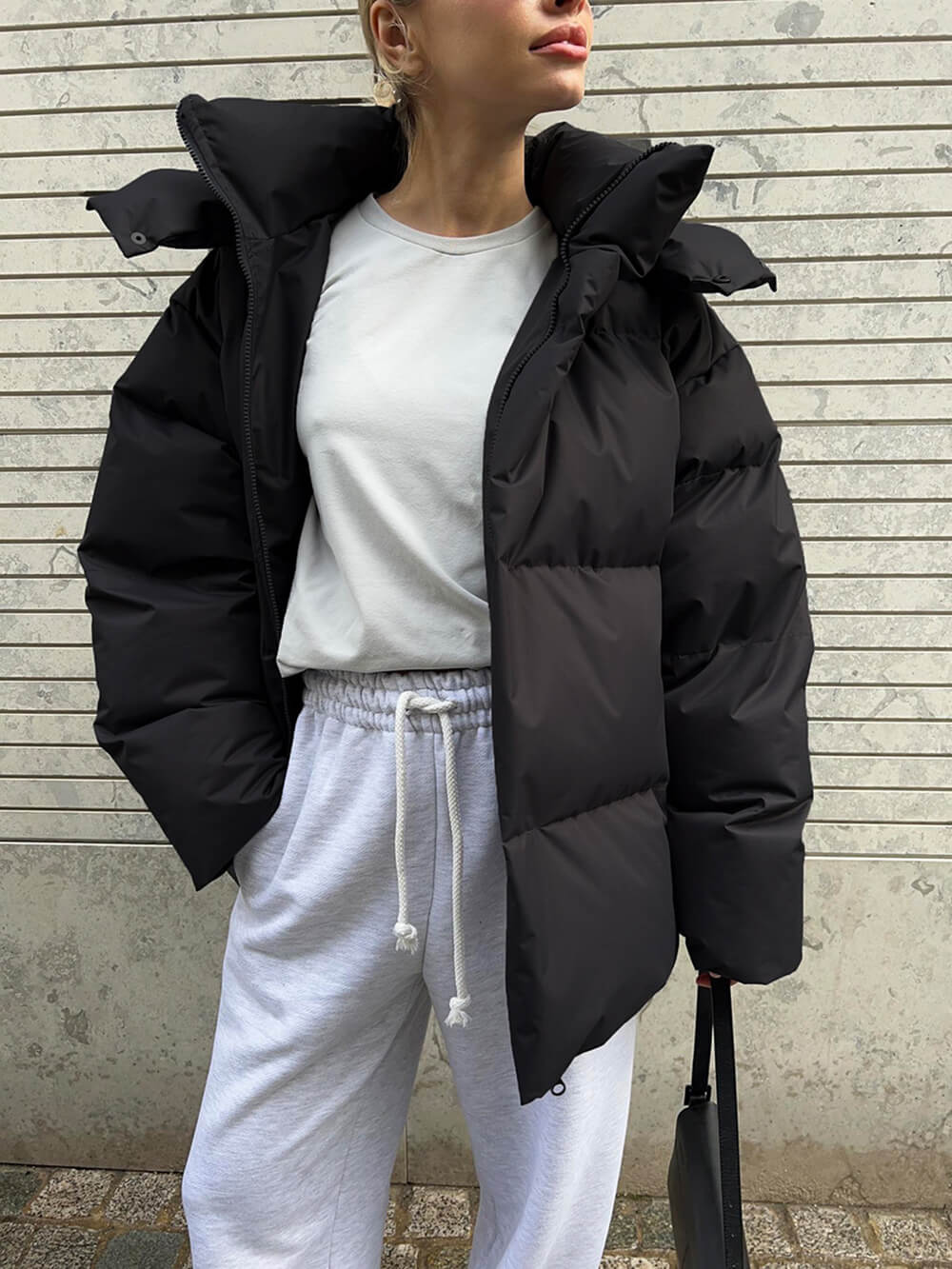 Classic Loose OverSize Style Spun Padded Coat