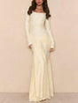 Aurohaya Lace Scarf Design Maxi Dress Light Yellow