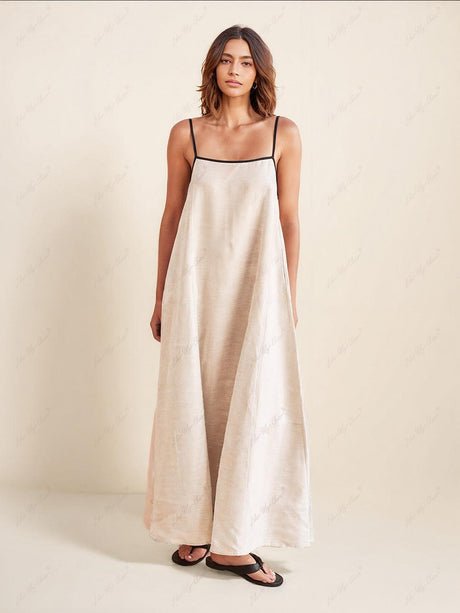 Aurohaya Classic Holiday Style Contrasting Suspender Dress