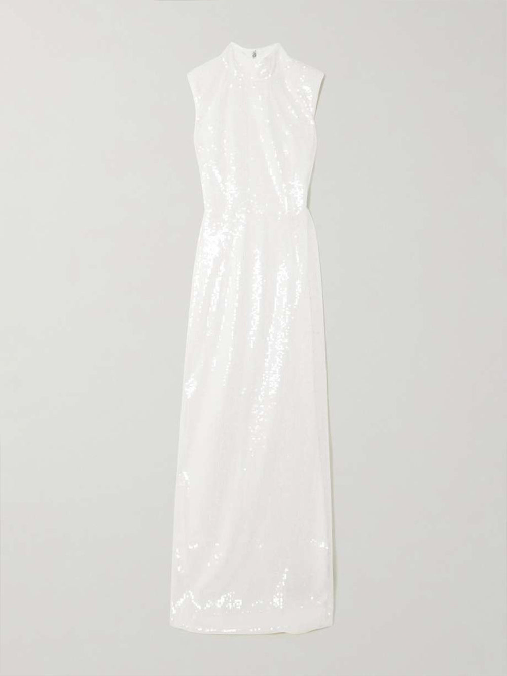 Elegant Sequined Turtleneck Sleeveless Maxi Dress