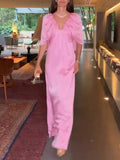 Distinctive U Neck Cape Design Maxi Dress
