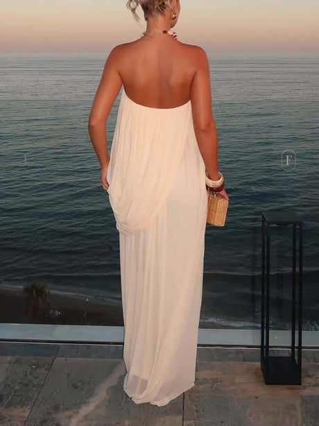 Aurohaya Unique Design Loose Tube Top Maxi Dress