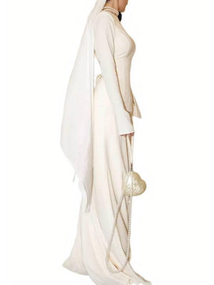 Aurohaya Waist Belt Design Maxi Dress Set